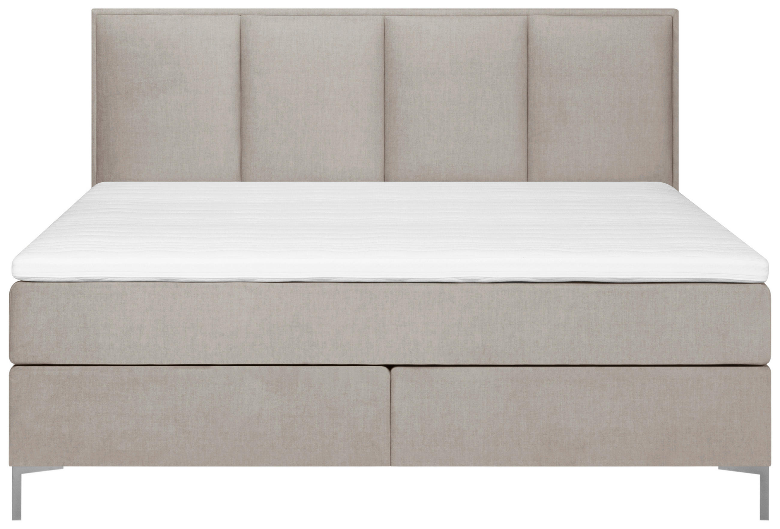 BOXSPRINGBETT 140/200 cm  in Taupe  - Taupe/Alufarben, MODERN, Textil (140/200cm) - MID.YOU