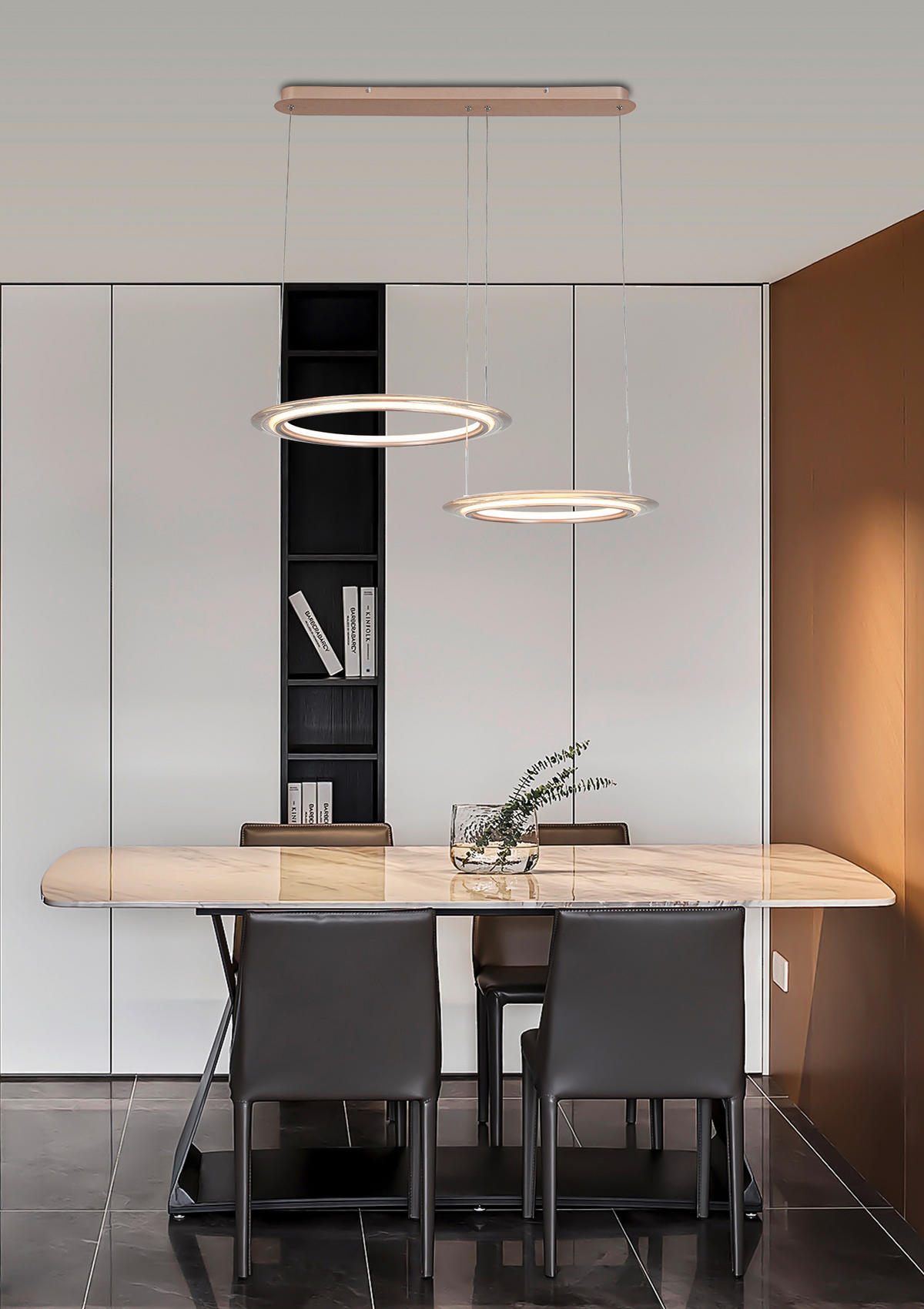 LED-HÄNGELEUCHTE Lakewood   - Chromfarben/Champagner, Design, Kunststoff/Metall (82cm) - Dieter Knoll