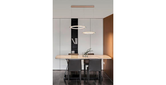 LED-HÄNGELEUCHTE 82/55/150 cm  - Chromfarben/Champagner, Design, Kunststoff/Metall (82/55/150cm) - Dieter Knoll