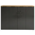 SCHUHSCHRANK 160/115/34 cm  - Eichefarben/Anthrazit, Design, Holzwerkstoff/Kunststoff (160/115/34cm) - Xora