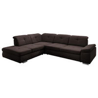 ECKSOFA  in Mikrofaser Dunkelbraun  260/312 cm  - Chromfarben/Dunkelbraun, Design, Textil/Metall (260/312cm) - Beldomo Style