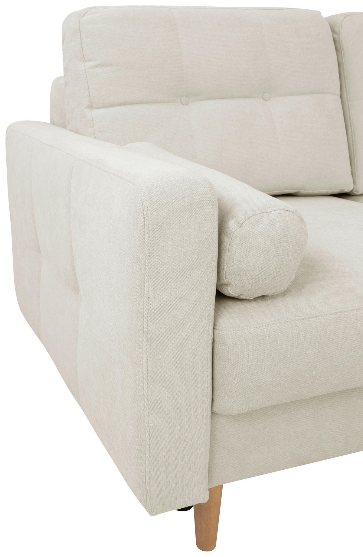 ECKSOFA in Beige  - Beige/Buchefarben, Design, Holz/Textil (242/242cm) - MID.YOU