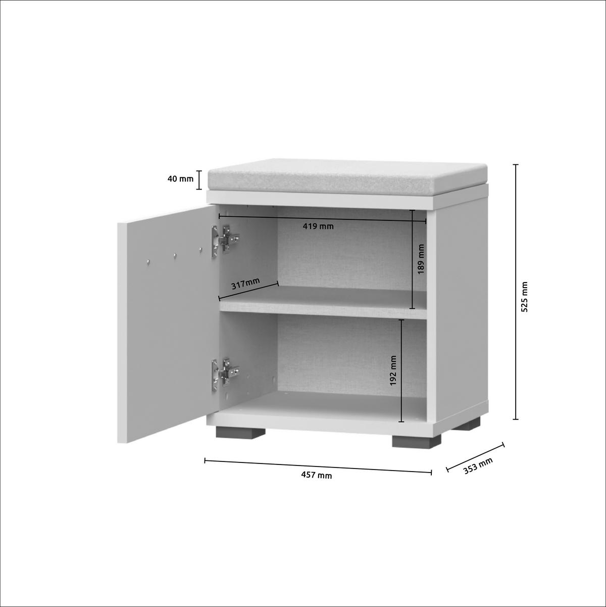 KLUPA ZA PREDSOBLJE  kašmir  metal, pločasti materijal  - kašmir, Moderno, metal/pločasti materijal (46/53/36cm) - Voleo