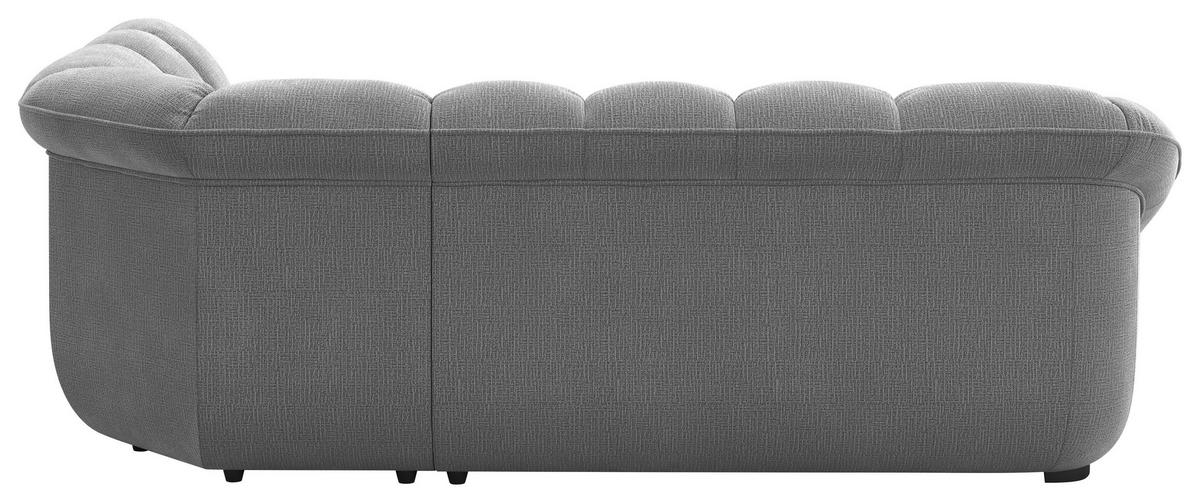 ECKSOFA Anthrazit Chenille Bettkasten, Schlaffunktion, Rücken echt  - Anthrazit/Schwarz, KONVENTIONELL, Kunststoff/Textil (260/222cm) - Welnova