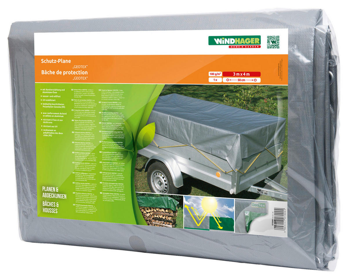 SCHUTZPLANE  - Silberfarben/Grün, Basics (300/400cm)