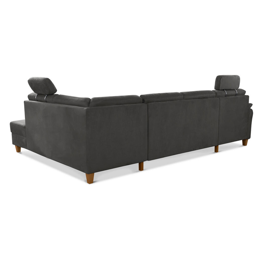 Thumbnail - Sit & More Wohnlandschaft Palmera V, Grau, Textil, Buche, 7,5-Sitzer, Ottomane rechts, U-Form, 308x212 cm, DGM-Klimapakt...