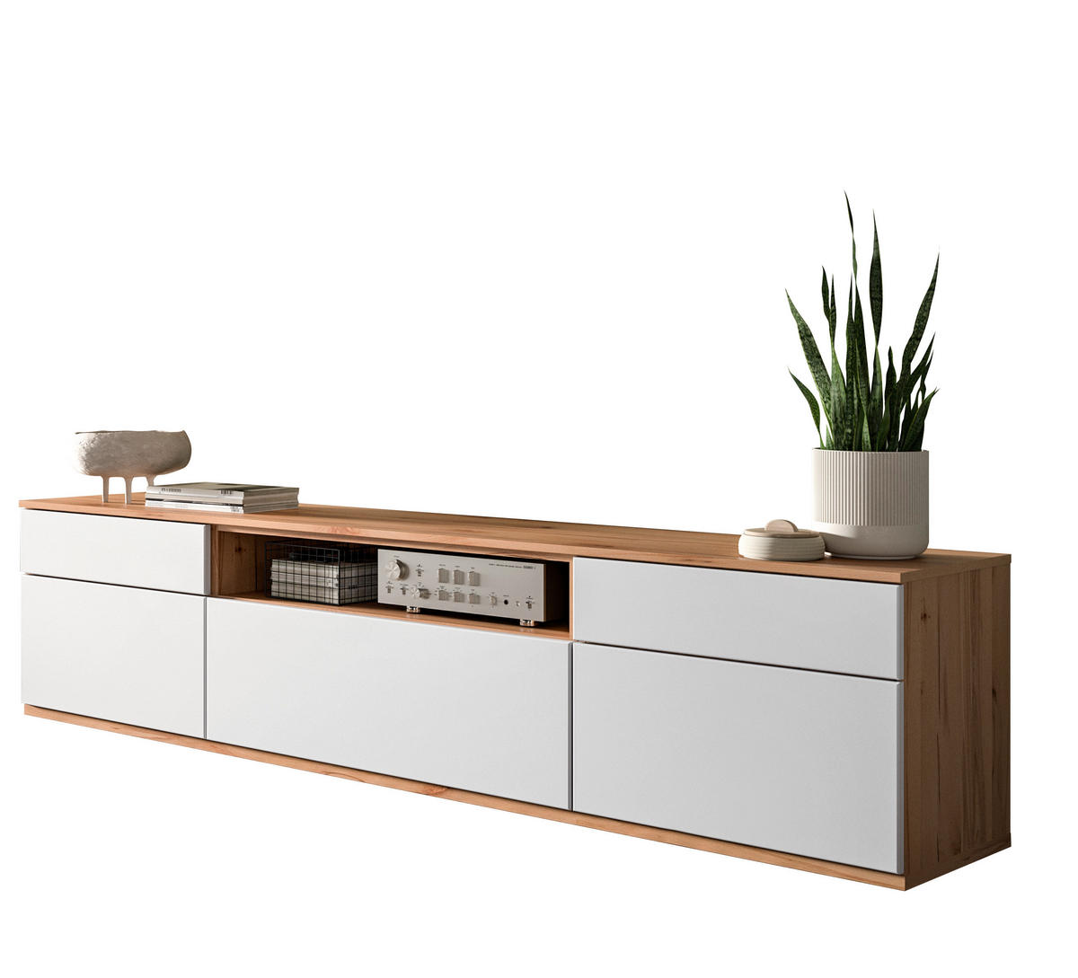 LOWBOARD  210/54/45 cm 1 Schublade(n) individuell planbar, Beimöbel erhältlich, stehend, in verschiedenen Holzdekoren erhältlich  - Buchefarben/Schwarz, KONVENTIONELL, Holzwerkstoff/Kunststoff (210/54/45cm) - Venda