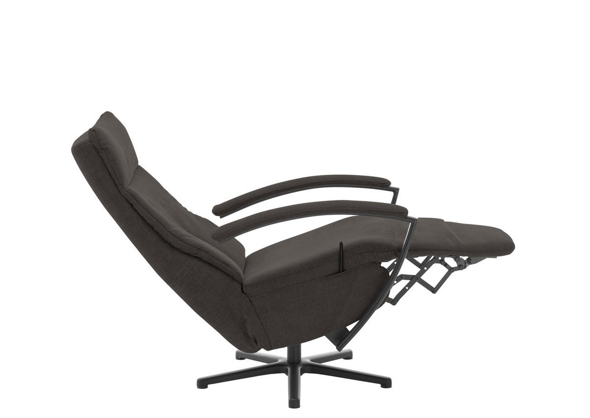 RELAXSESSEL in Textil Dunkelbraun  - Dunkelbraun/Schwarz, Design, Textil/Metall (76/110/83cm) - Beldomo Speed
