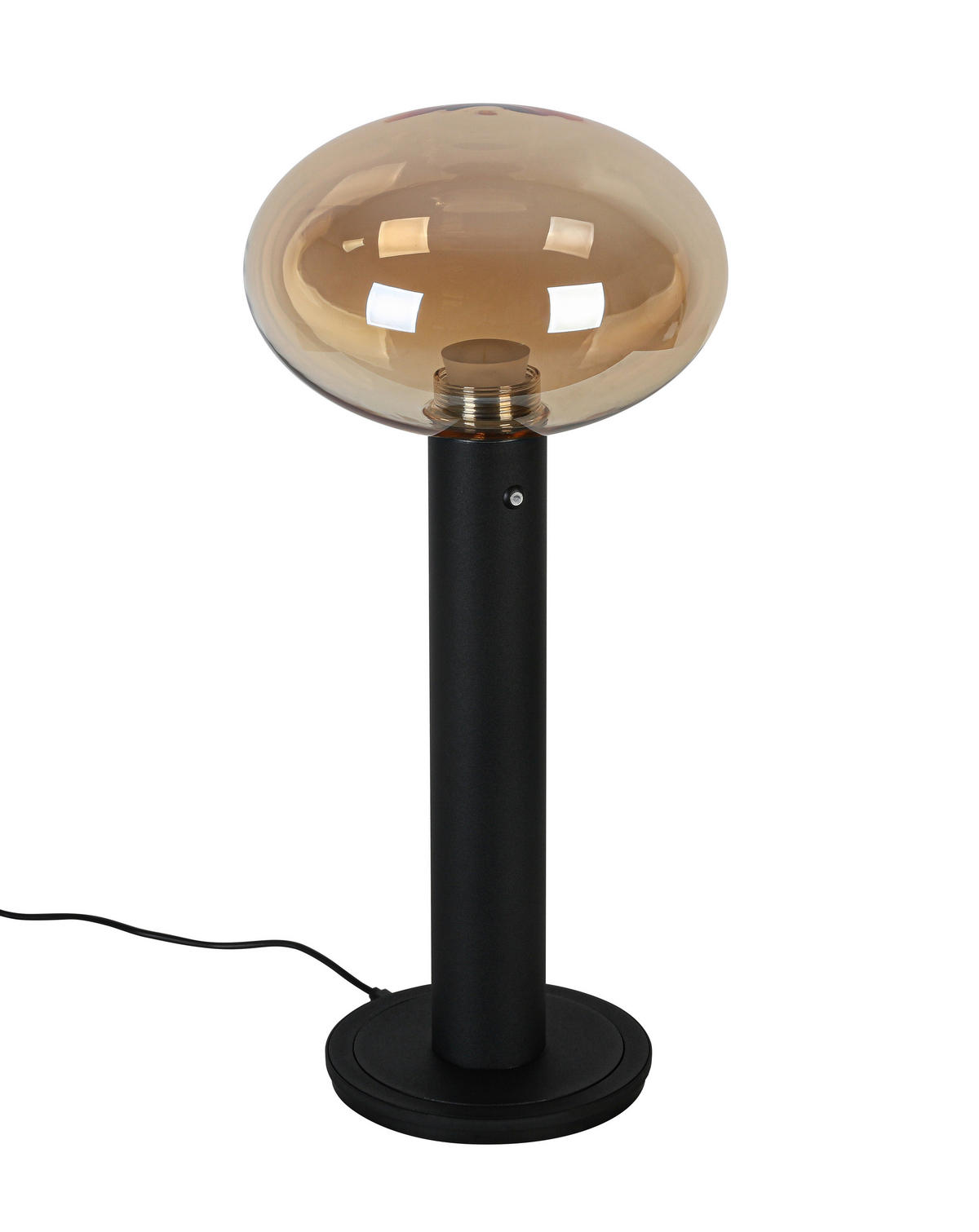 AKKU-TISCHLEUCHTE 20/42 cm  - Bernsteinfarben/Schwarz, Design, Glas/Kunststoff (20/42cm) - Dieter Knoll