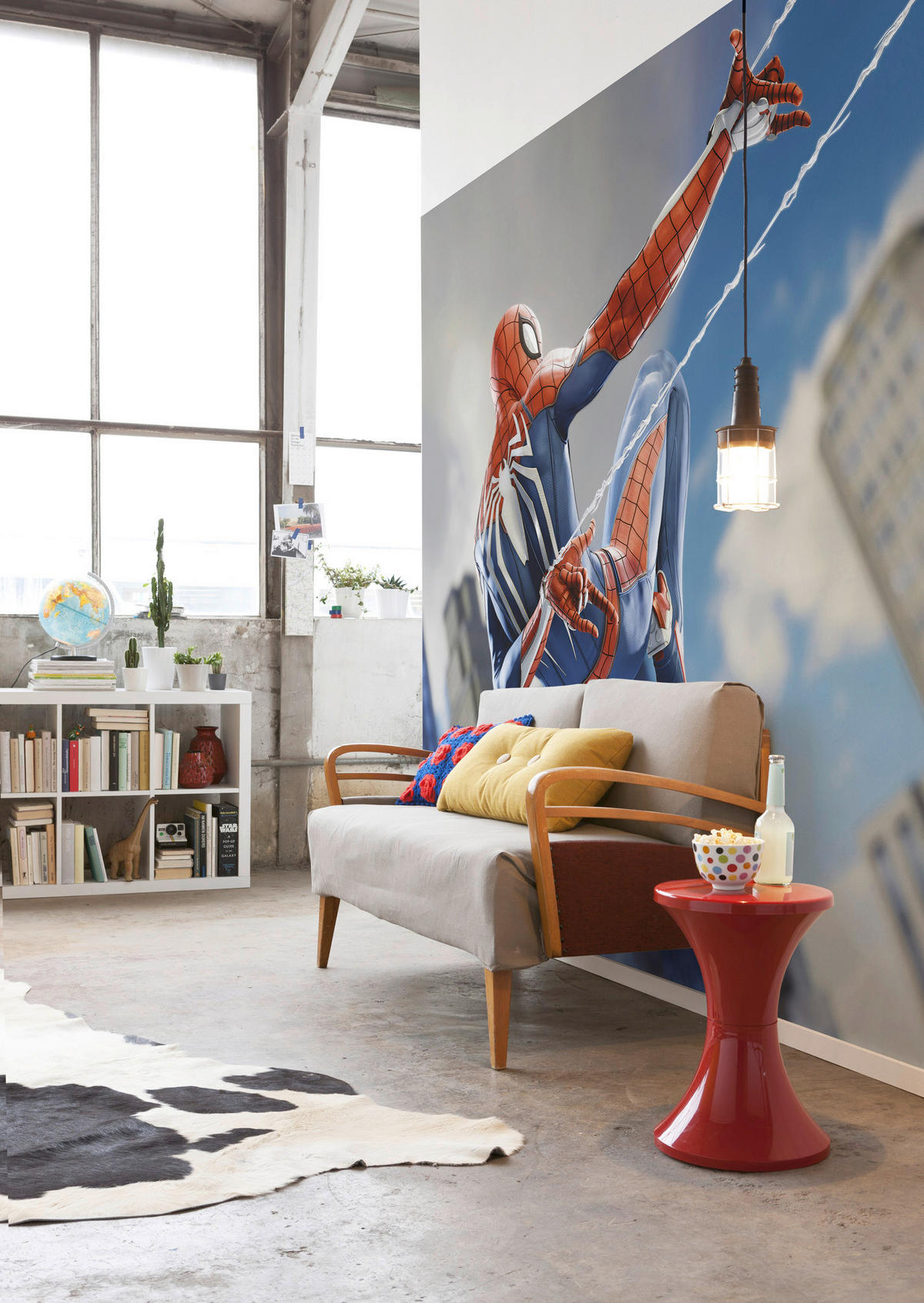 FOTOTAPETE SPIDER-MAN SPIDER WEB SHOOT  - Blau, Design, Textil (400/250cm) - Marvel