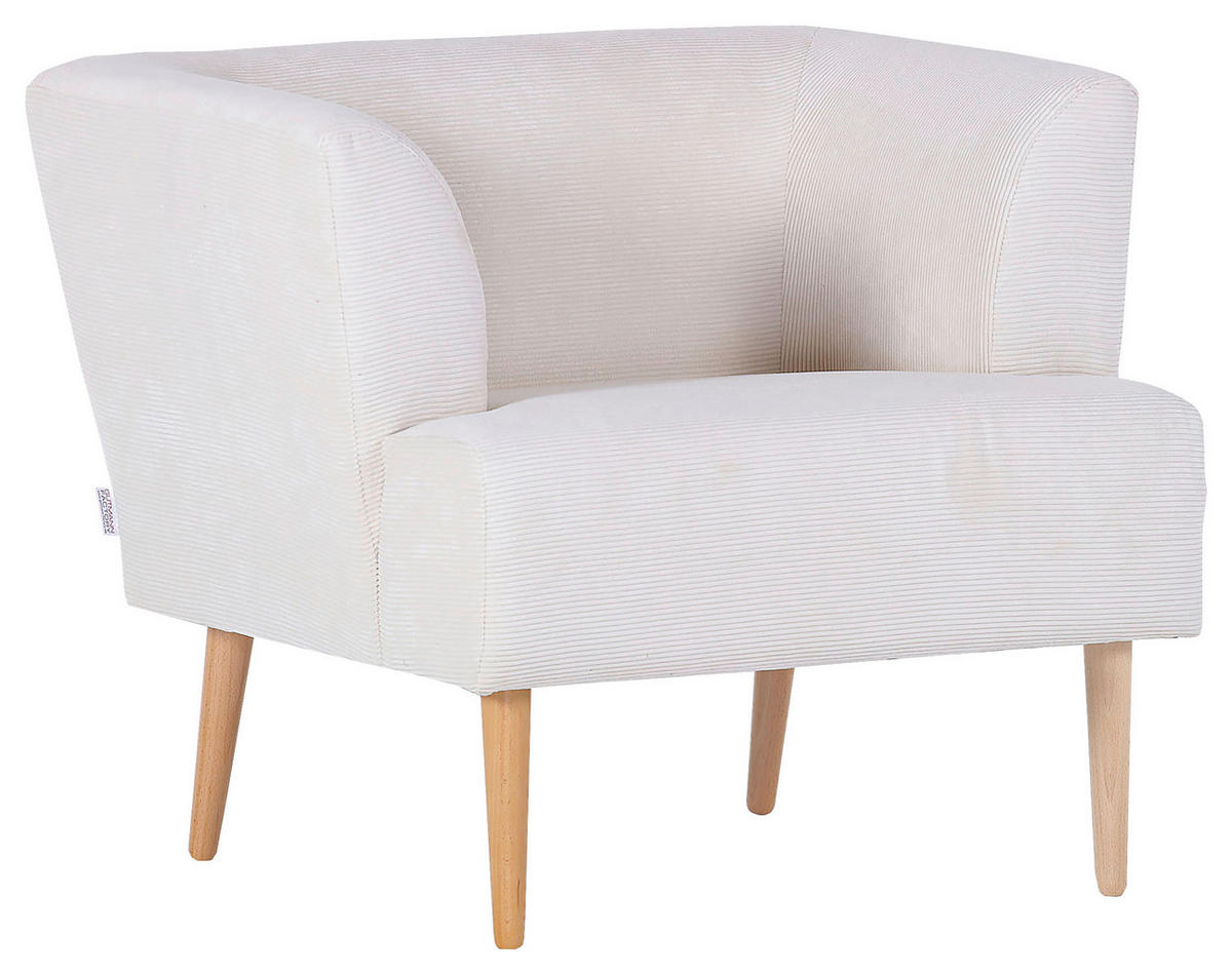 SESSEL in Cord Naturfarben  - Buchefarben/Naturfarben, Design, Holz/Textil (85/71/80cm) - Hom`in