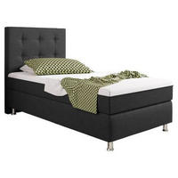 BOXSPRINGBETT 90/200 cm  in Anthrazit  - Anthrazit/Silberfarben, KONVENTIONELL, Textil/Metall (90/200cm) - MID.YOU