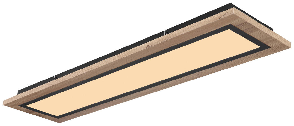 LED-DECKENLEUCHTE 24 W     - Dunkelbraun/Opal, Basics, Kunststoff/Metall (80/20/5,5cm) - Globo
