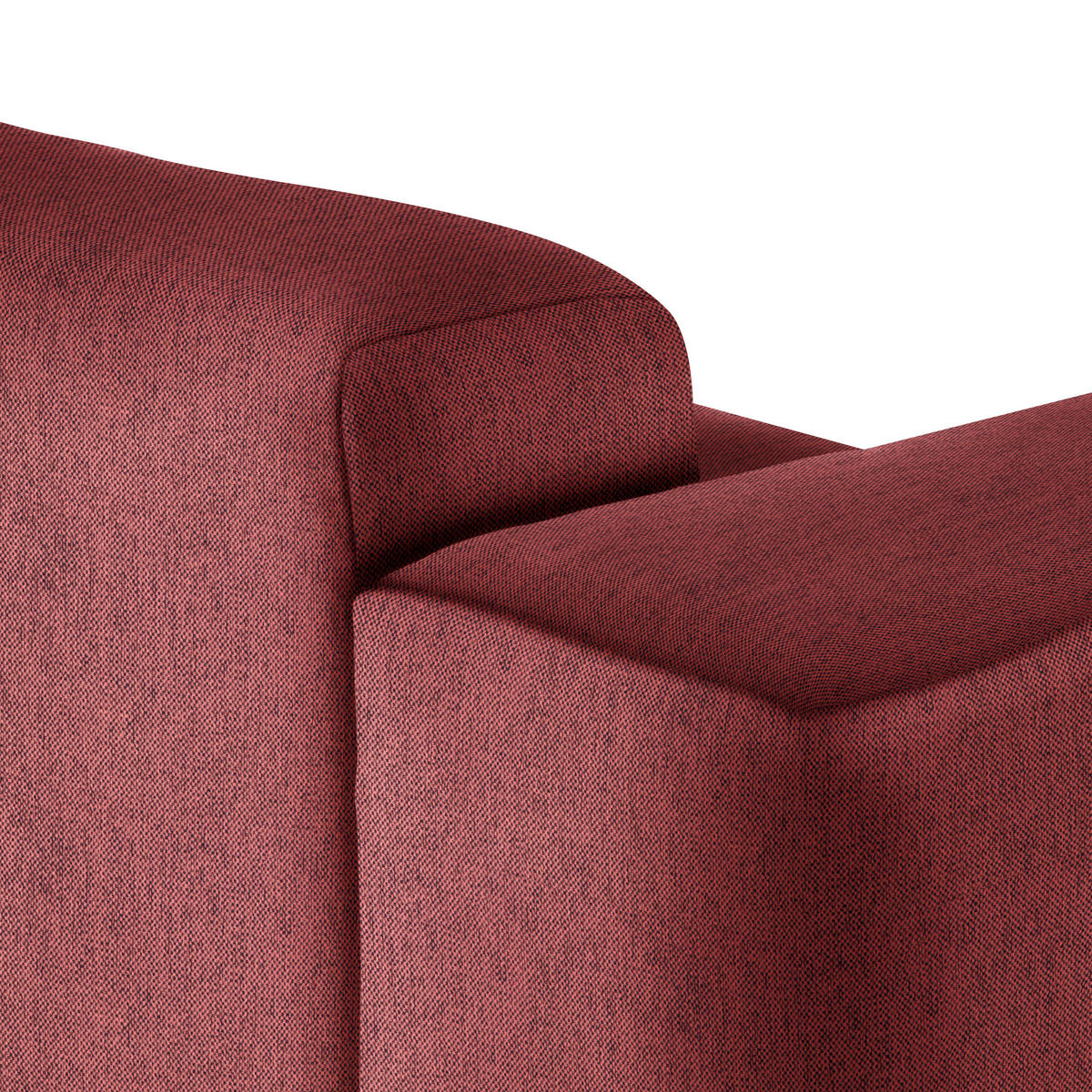 ECKSOFA Rot Webstoff Rücken echt  - Rot/Schwarz, Design, Kunststoff/Textil (290/171cm) - home24