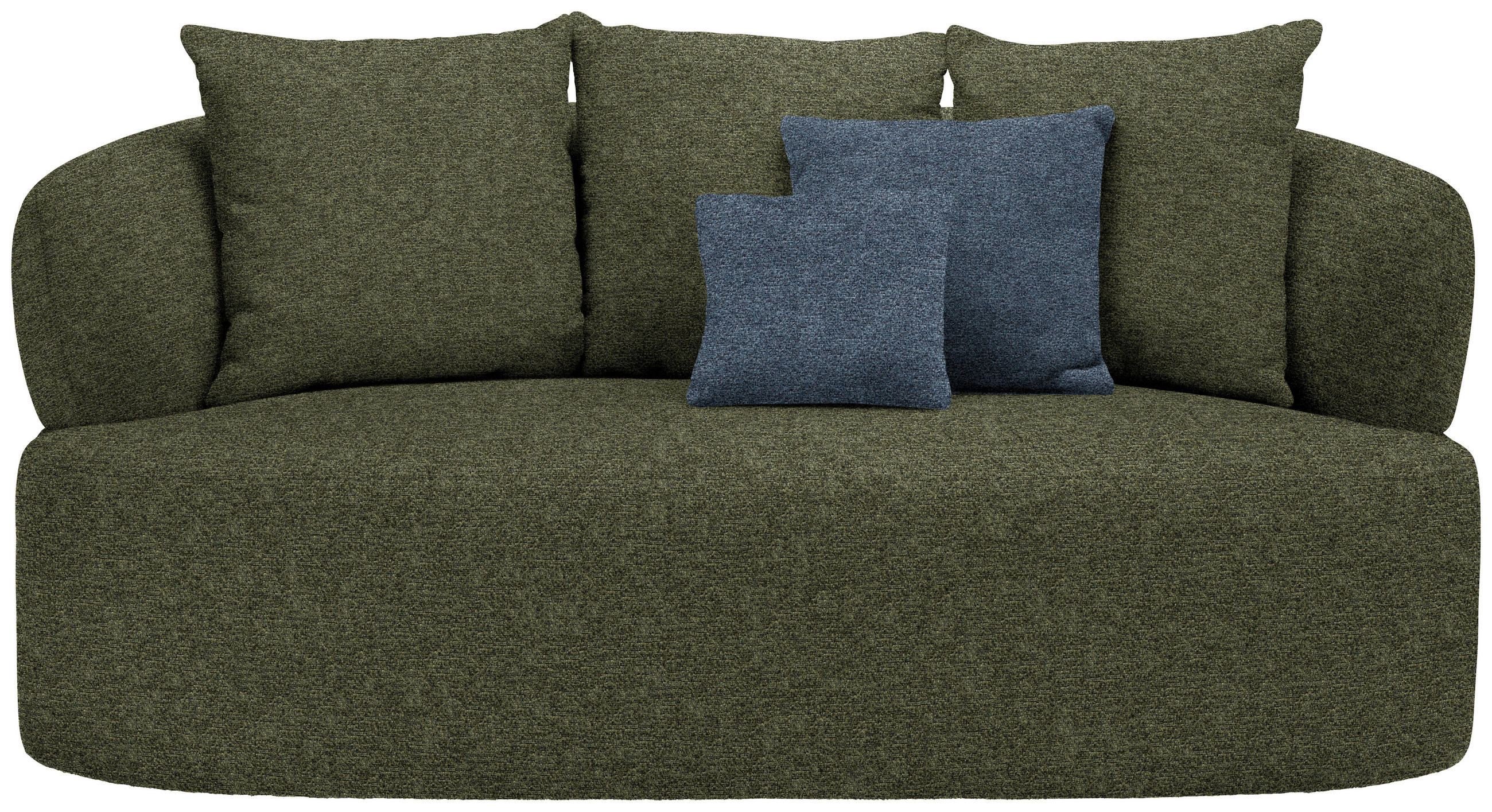 2-SITZER-SOFA in Chenille Grün  - Blau/Schwarz, MODERN, Kunststoff/Textil (177/86/105cm) - Hom`in