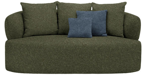 2-SITZER-SOFA in Chenille Grün  - Blau/Schwarz, MODERN, Kunststoff/Textil (177/86/105cm) - Hom`in