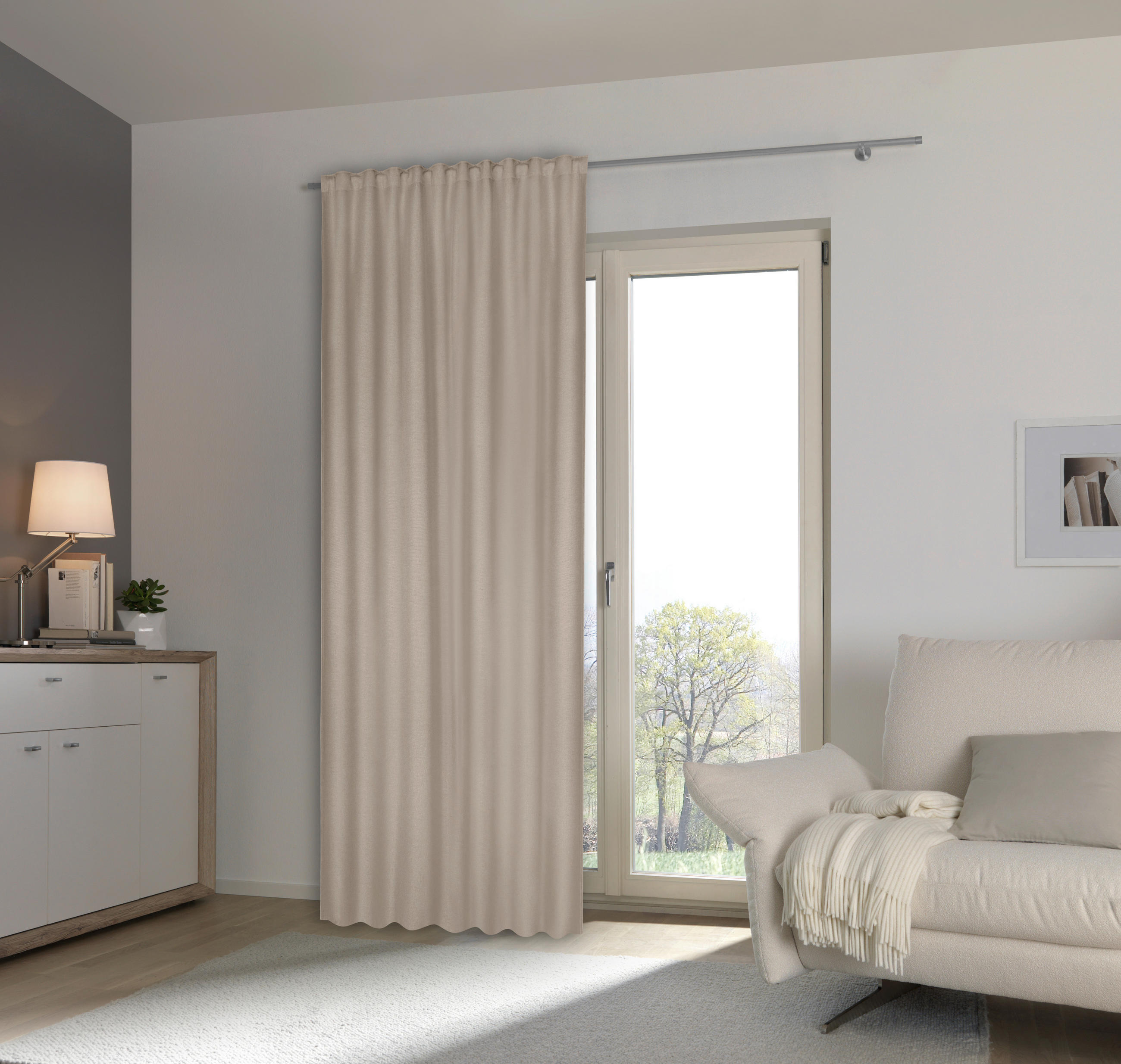 ZATEMŇOVACÍ ZÁVES, zatemnenie, 140/300 cm - béžová, Konventionell, textil (140/300cm) - Esposa