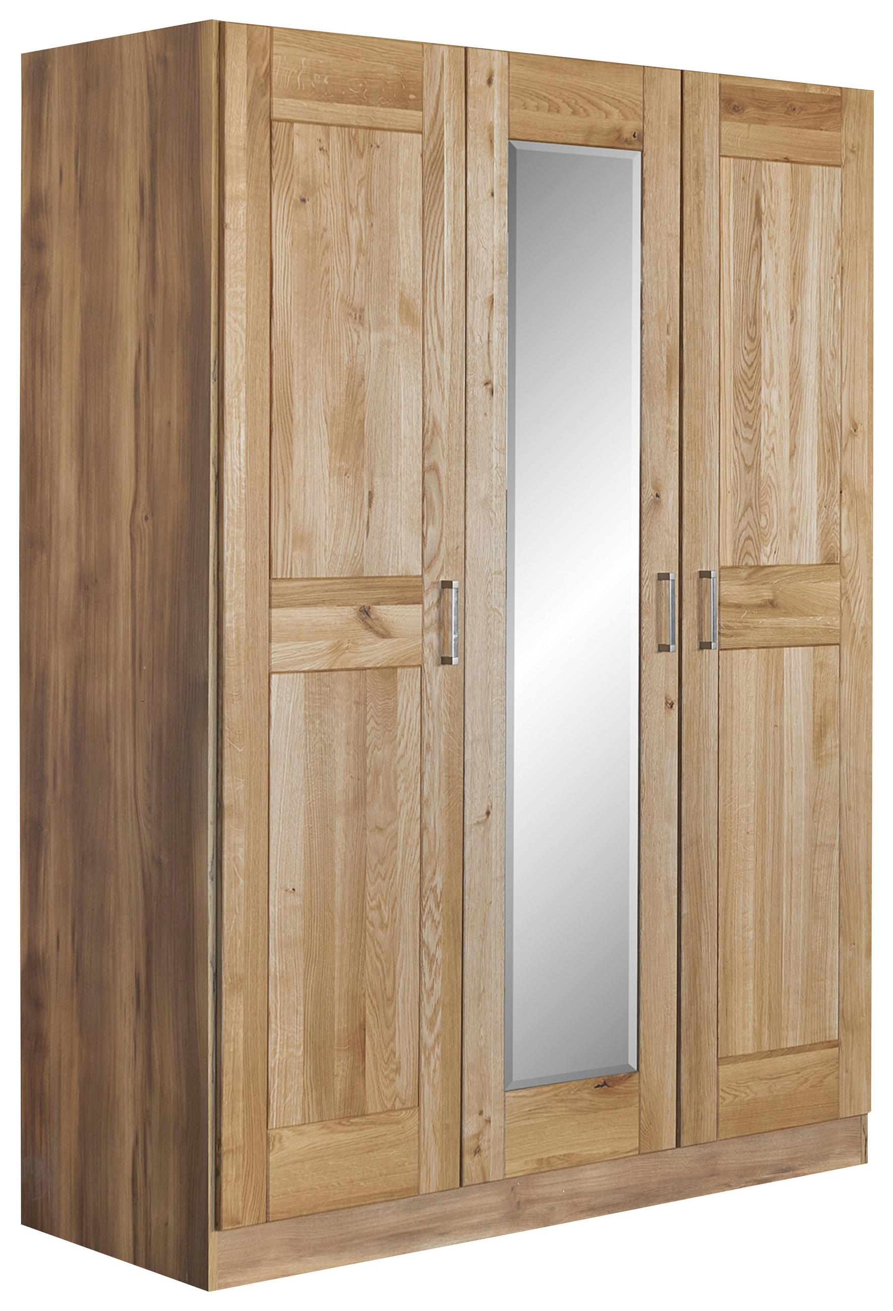 DREHTÜRENSCHRANK 152/205/60 cm 3-türig Eichefarben  - Eichefarben/Nickelfarben, Natur, Glas/Holz (152/205/60cm) - Boxxx