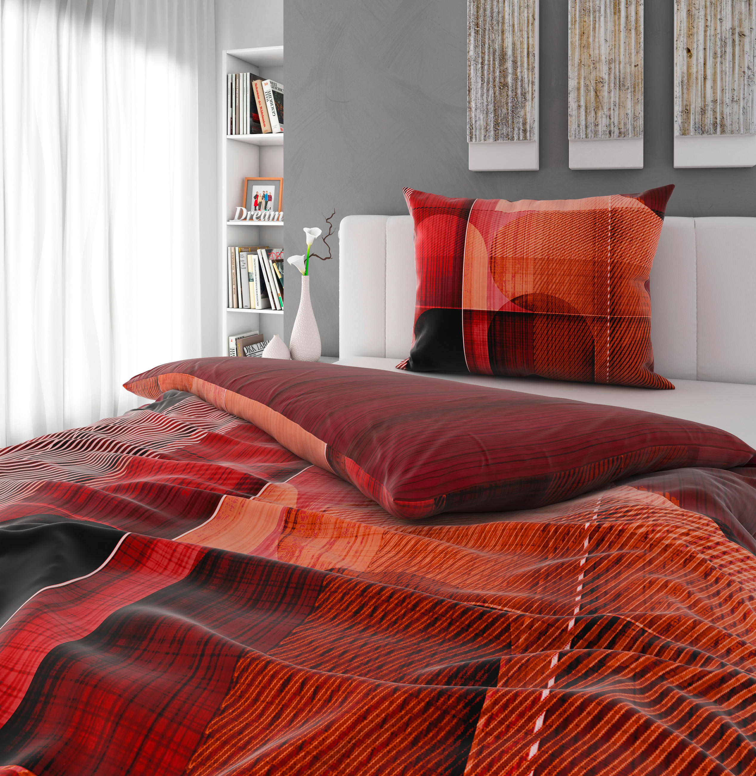 KÉTOLDALAS ÁGYNEMŰHUZAT 140/200 cm  - terrakotta, Design, textil (140/200cm) - Novel