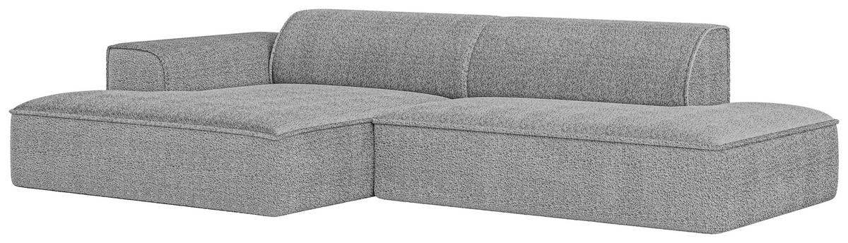 ECKSOFA BILLUND Grau Cord Nierenkissen  - Schwarz/Grau, KONVENTIONELL, Kunststoff/Textil (294/165cm) - Livetastic