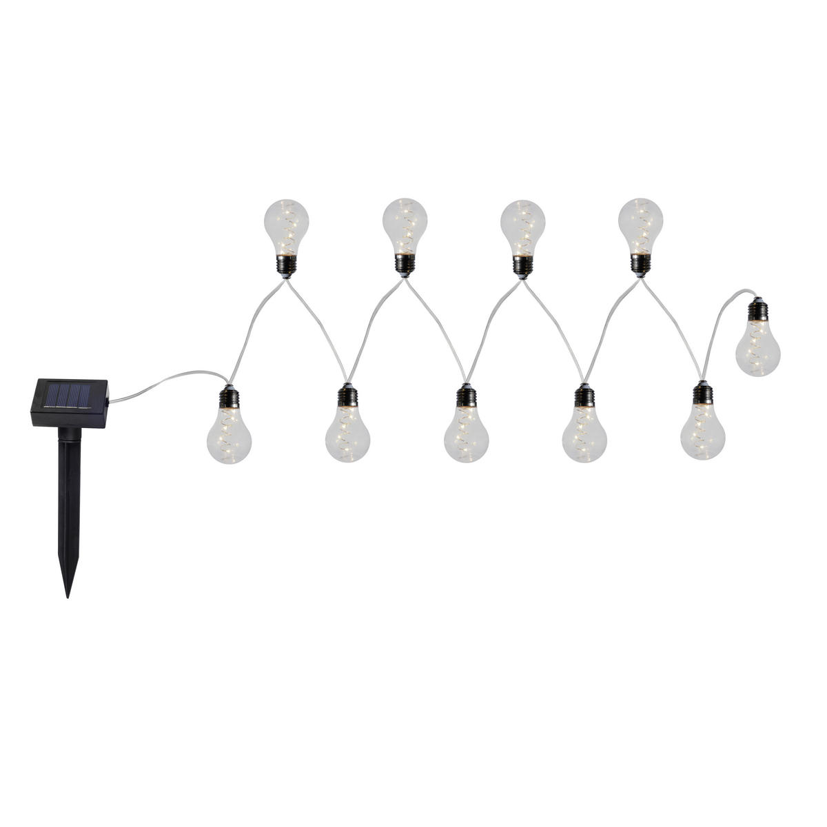SOLÁRNÍ SVÍTIDLO, 380 cm - černá/průhledné, Lifestyle, kov/plast (380cm) - Ambia Garden