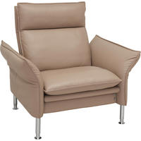 FERNSEHSESSEL Grau  - Chromfarben/Grau, Konventionell, Leder/Metall (81/93/88cm) - Erpo