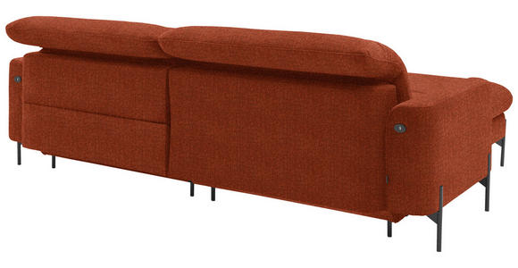 ECKSOFA in Flachgewebe Rostfarben 191/252 cm - Rostfarben/Schwarz, Design, Textil/Metall (191/252cm) - Dieter Knoll