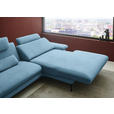 ECKSOFA  in Chenille, Flachgewebe Blau  284/180 cm  - Blau/Schwarz, Design, Textil/Metall (284/180cm) - Dieter Knoll