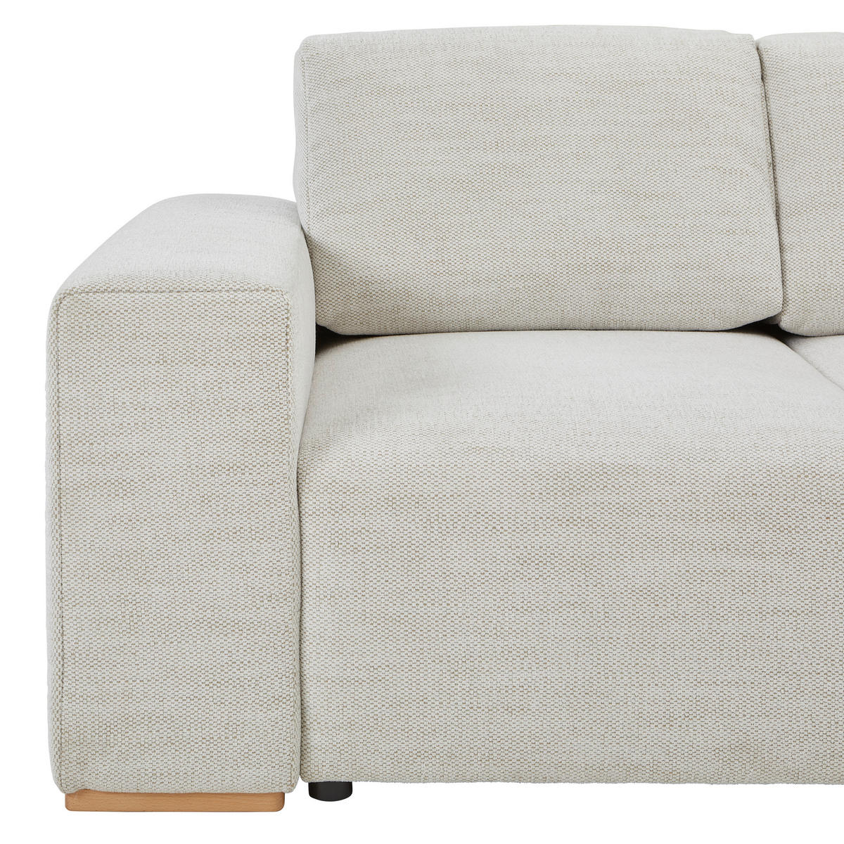 WOHNLANDSCHAFT in Flachgewebe Beige  - Beige/Buchefarben, Konventionell, Holz/Kunststoff (283/371/208cm) - Livetastic