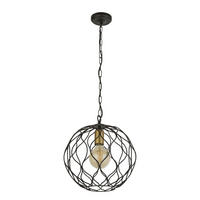 HÄNGELEUCHTE Finesse 31.5/33 cm  - Goldfarben/Schwarz, MODERN, Metall (31.5/33cm) - Searchlight