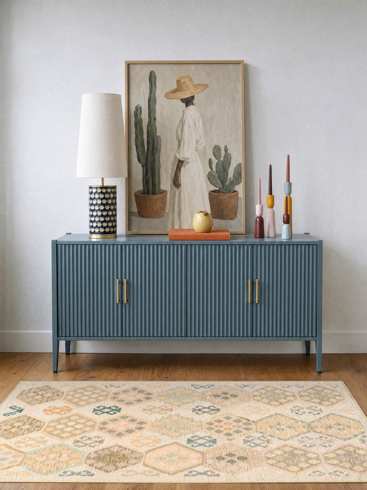 VINTAGE-TEPPICH Ondea Parviza 80/150 cm  in Sandfarben, Hellrosa, Blaugrau  - Sandfarben/Hellrosa, LIFESTYLE, Kunststoff/Textil (80/150cm) - Lindorug