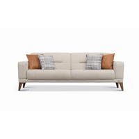 3-SITZER-SOFA in Leinenoptik Greige  - Sandfarben/Greige, Design, Kunststoff/Textil (228/82/86cm) - Livetastic
