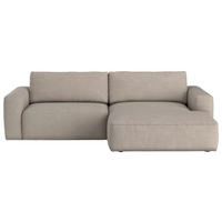 ECKSOFA in Webstoff Beige  - Beige/Schwarz, Modern, Kunststoff/Textil (283/175cm) - MID.YOU