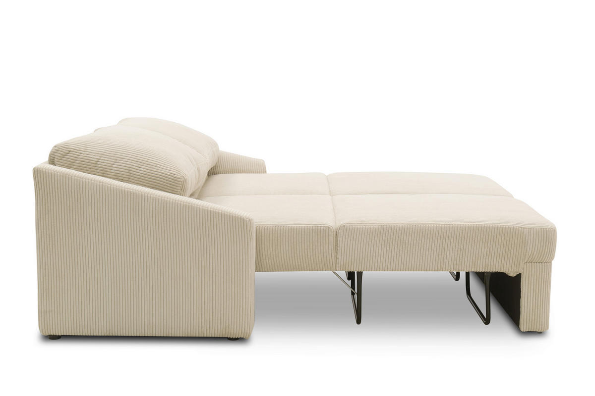 SCHLAFSOFA Mikrofaser Beige  - Beige/Schwarz, Basics, Kunststoff/Textil (168/86/96cm) - MID.YOU