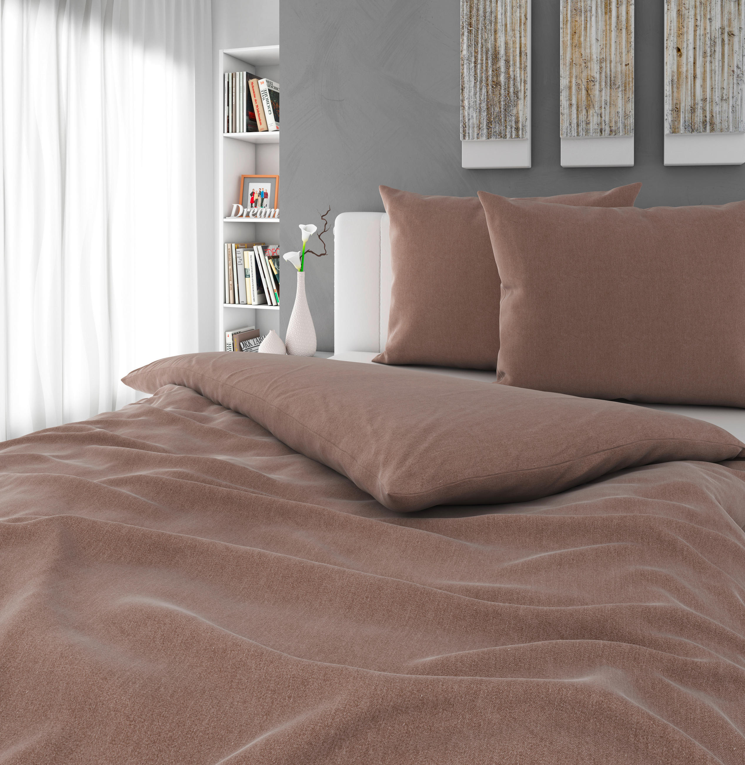POSTELJNINA STONE WASH 200/200 cm saten roza  - roza, Konvencionalno, tekstil (200/200cm) - Novel