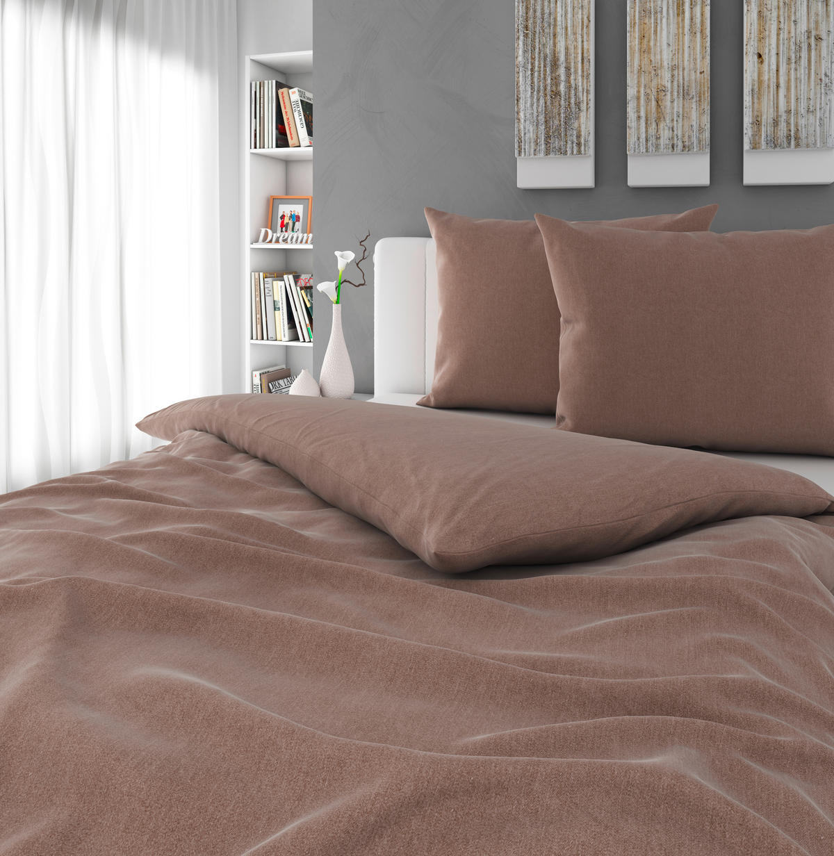 POSTELJNINA STONE WASH 200/200 cm saten roza  - roza, Konvencionalno, tekstil (200/200cm) - Novel
