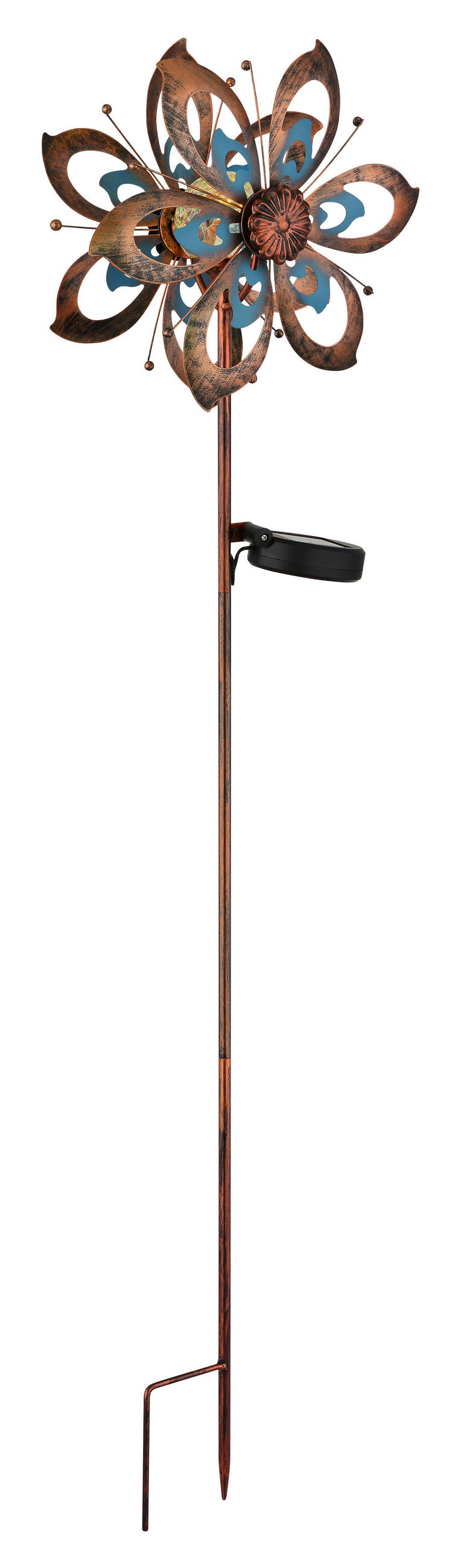 SOLARLEUCHTE - Blau/Goldfarben, Basics, Glas/Metall (22,5/12/92cm) - Globo