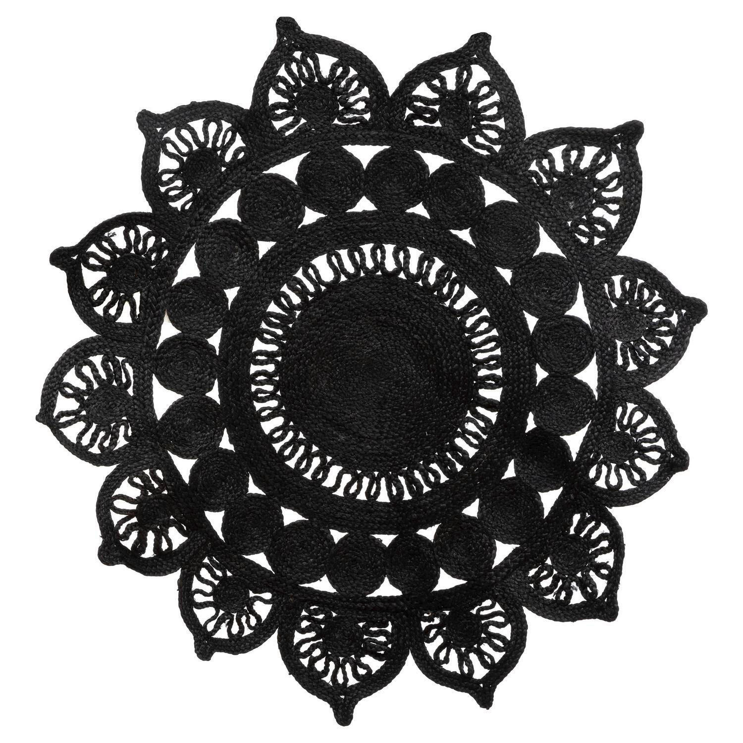 TEPIH OD JUTE  crna     - crna, Osnovno, tekstil (118cm)