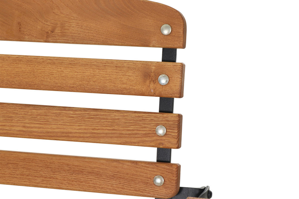 GARTENKLAPPSTUHL Robinie Stahl Schwarz, Robinienfarben  - Robinienfarben/Schwarz, KONVENTIONELL, Holz/Metall (60/87/57cm) - Siena Garden