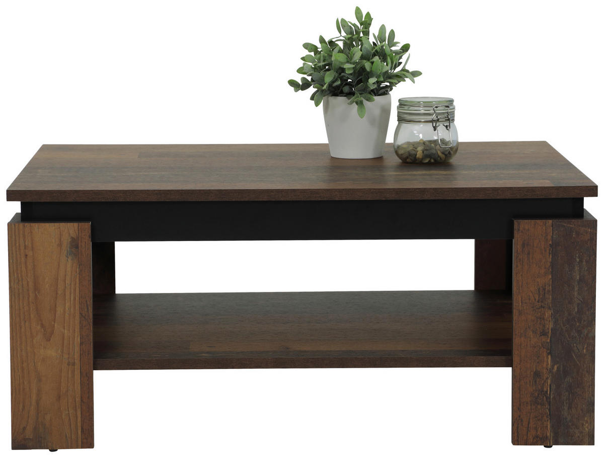 COUCHTISCH 90/60,5/41,5 cm rechteckig Schwarz, Alteiche  - Alteiche/Schwarz, KONVENTIONELL, Holzwerkstoff (90/60,5/41,5cm) - Boxxx