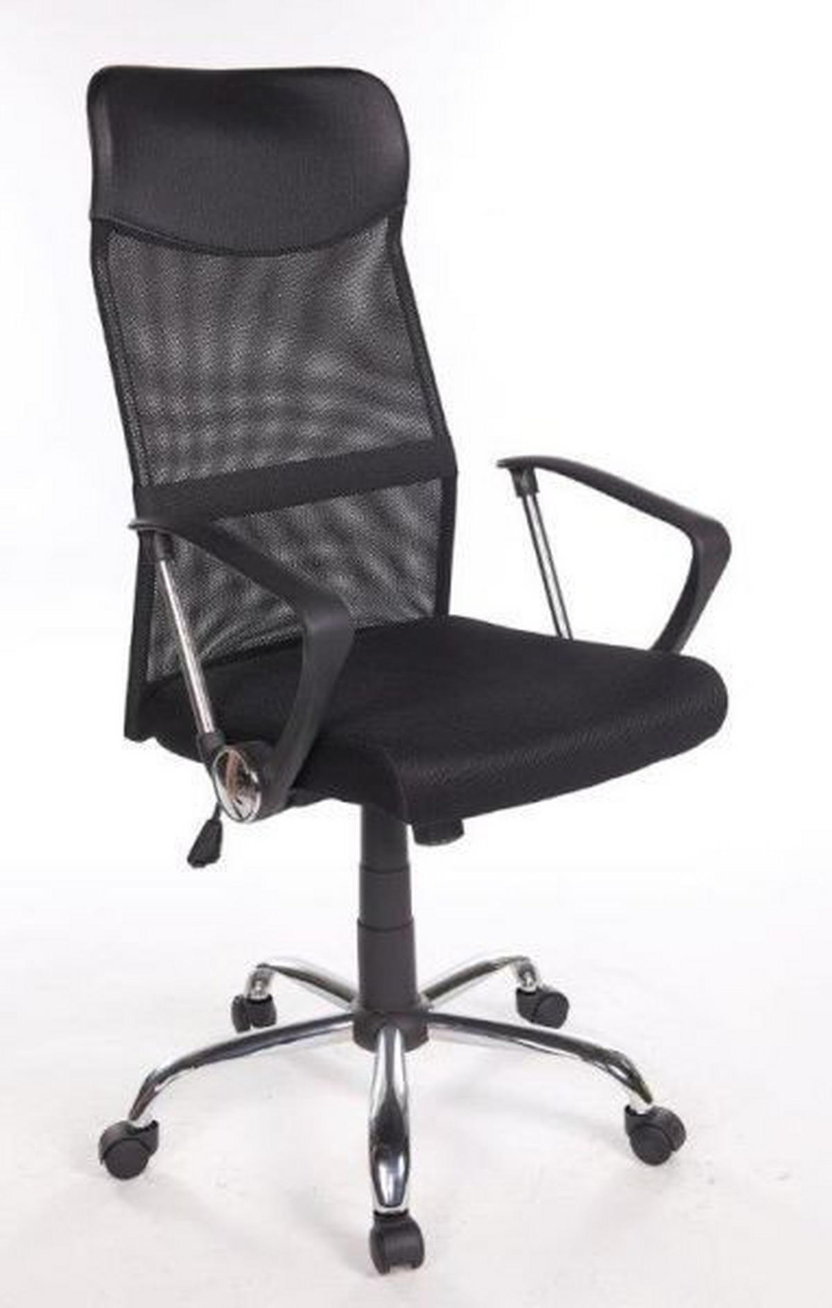 Scaun Birou, plasă tensionată, negru - negru, Design, plastic/lemn (62/111,5-121/66cm) - Boxxx