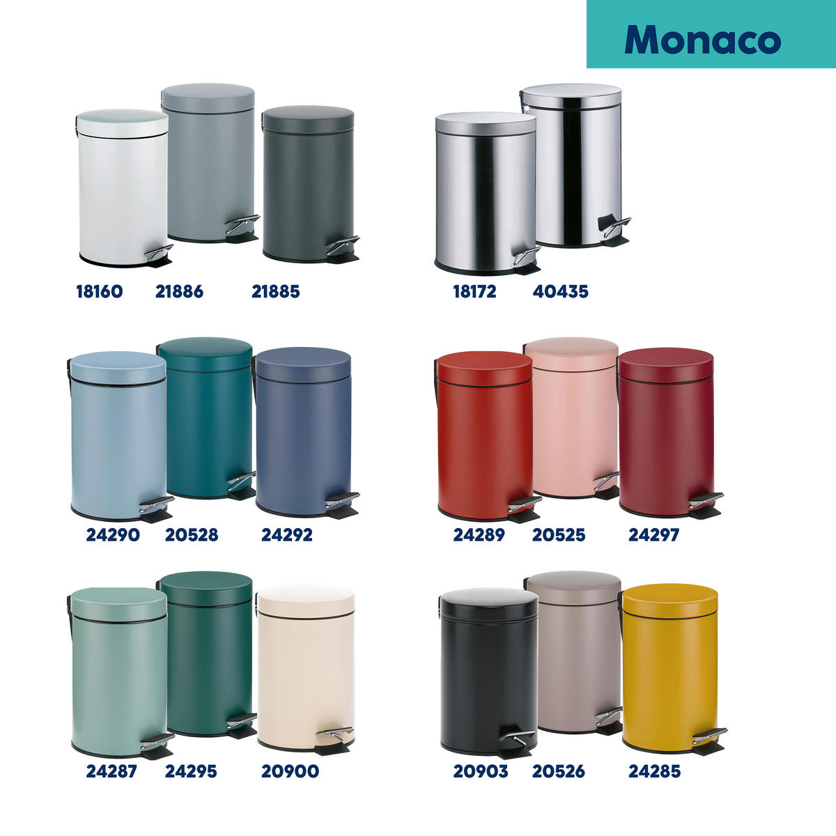 KOSMETIKEIMER MONACO 3 L  - Schwarz/Hellblau, Basics, Kunststoff/Metall (17/26cm) - Kela