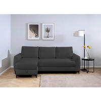 ECKSOFA Moli Anthrazit  - Anthrazit/Schwarz, Design, Textil/Metall (236/148cm) - MID.YOU