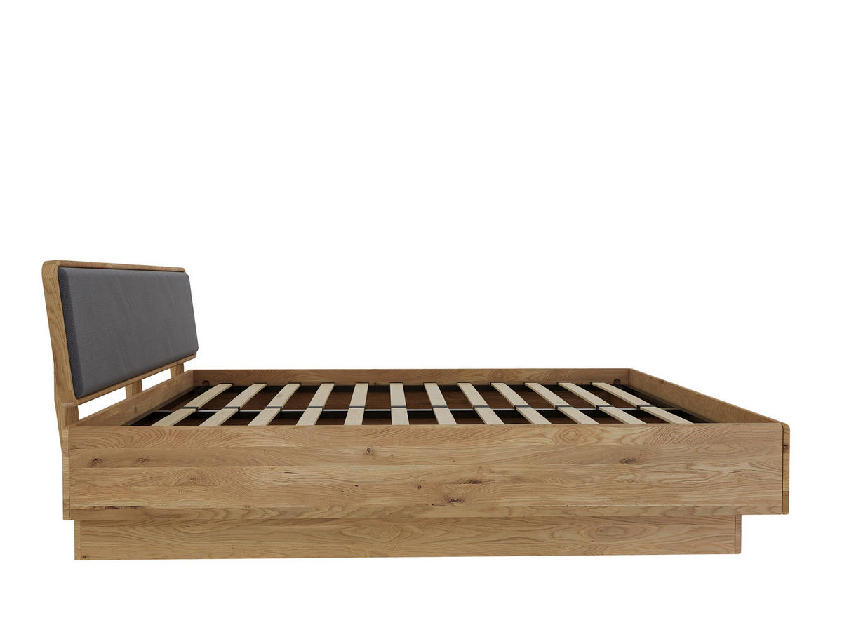 BETT in Braun, Eichefarben  - Eichefarben/Braun, MODERN, Holz/Textil (180/200cm) - MID.YOU