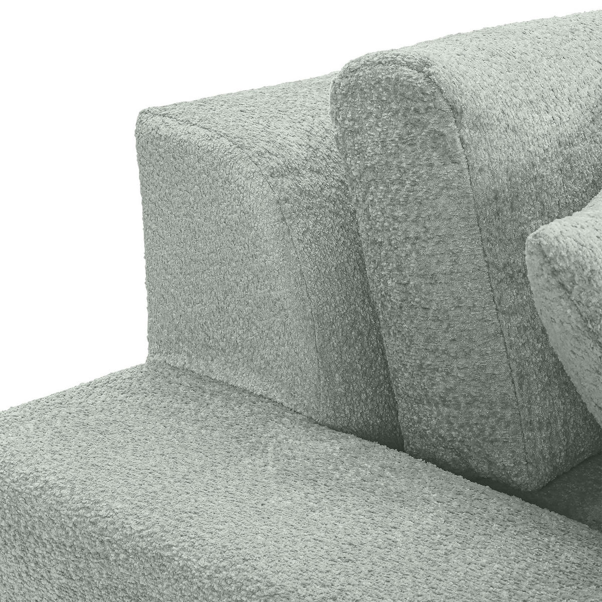 BIGSOFA Struktur, Bouclé Eukalyptusholzfarben  - Greige/Eukalyptusholzfarben, Modern, Kunststoff/Textil (240/76/125cm) - Landscape