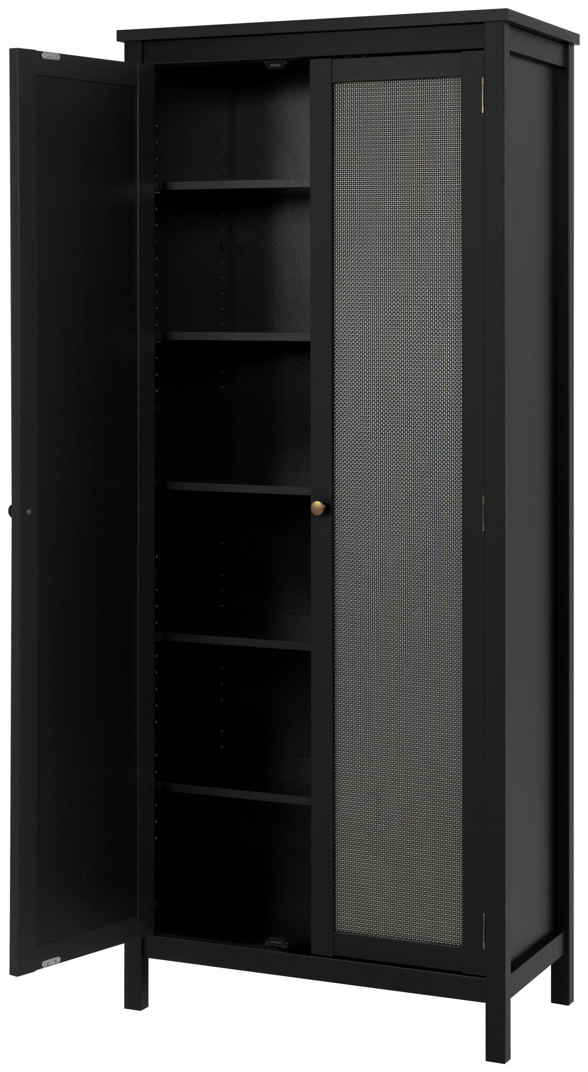 MEHRZWECKSCHRANK 80/187/40 cm  in Schwarz  - Messingfarben/Schwarz, Trend, Holzwerkstoff/Metall (80/187/40cm) - MID.YOU