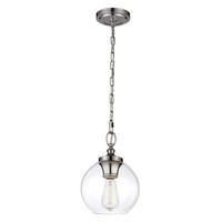 HÄNGELEUCHTE 21.6/44.5 cm  - Nickelfarben, KONVENTIONELL, Glas/Metall (21.6/44.5cm) - Elstead Lighting