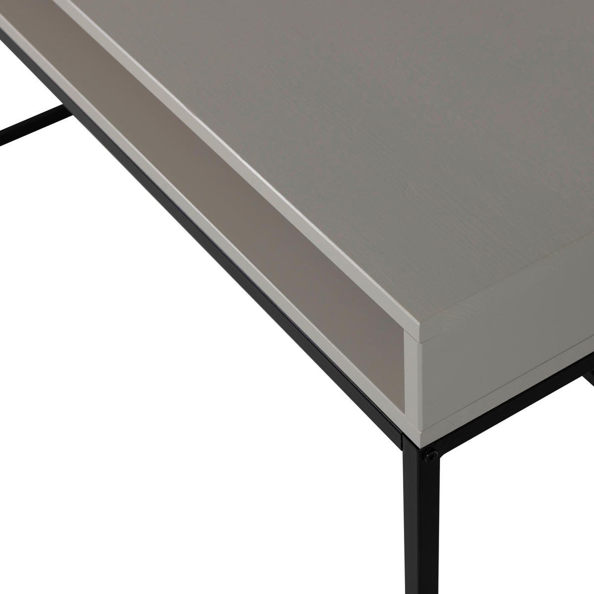 SCHREIBTISCH 130/58/75 cm  in Grau  - Schwarz/Grau, MODERN, Holz/Metall (130/58/75cm) - Livetastic