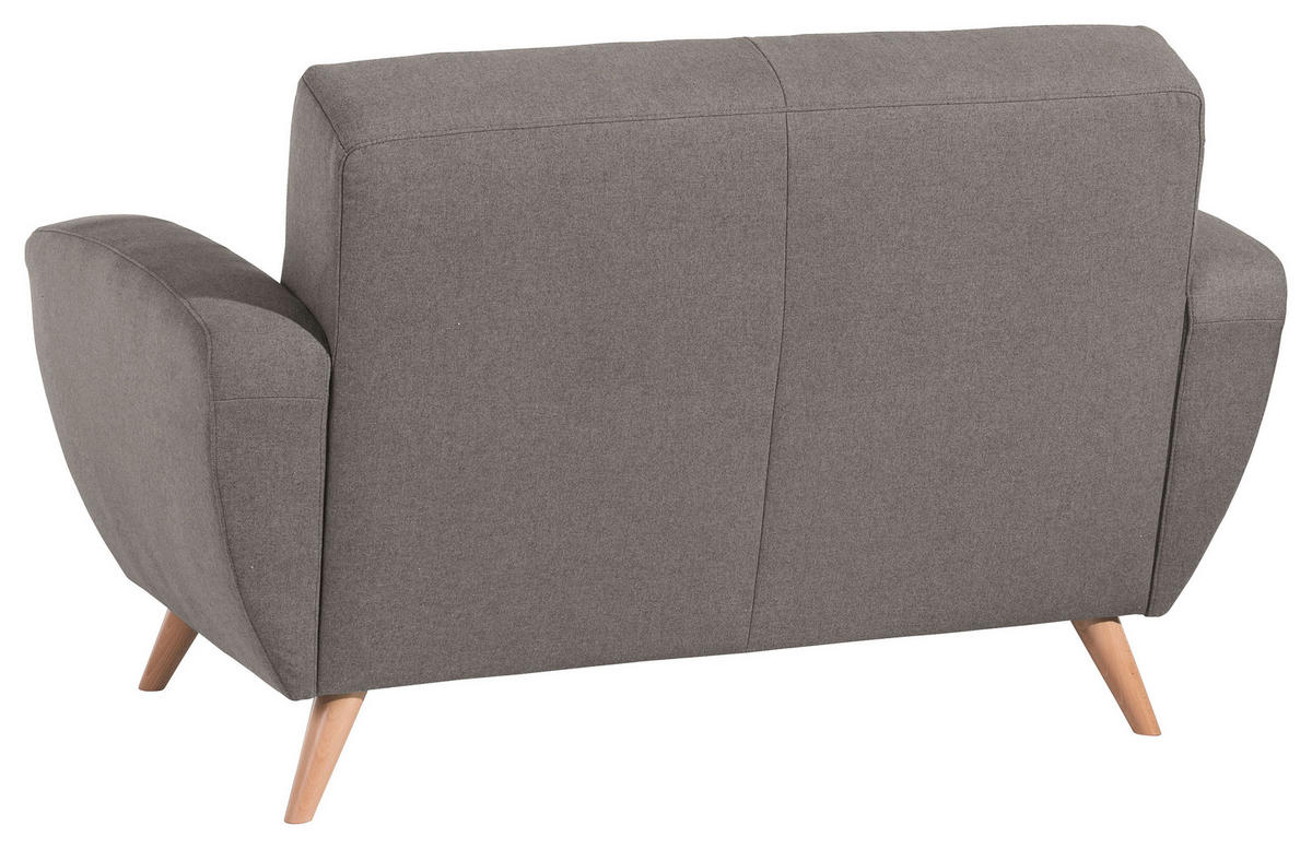2-SITZER-SOFA in Samt, Velours Grau  - Naturfarben/Grau, Design, Holz/Textil (136/85/82cm) - Max Winzer