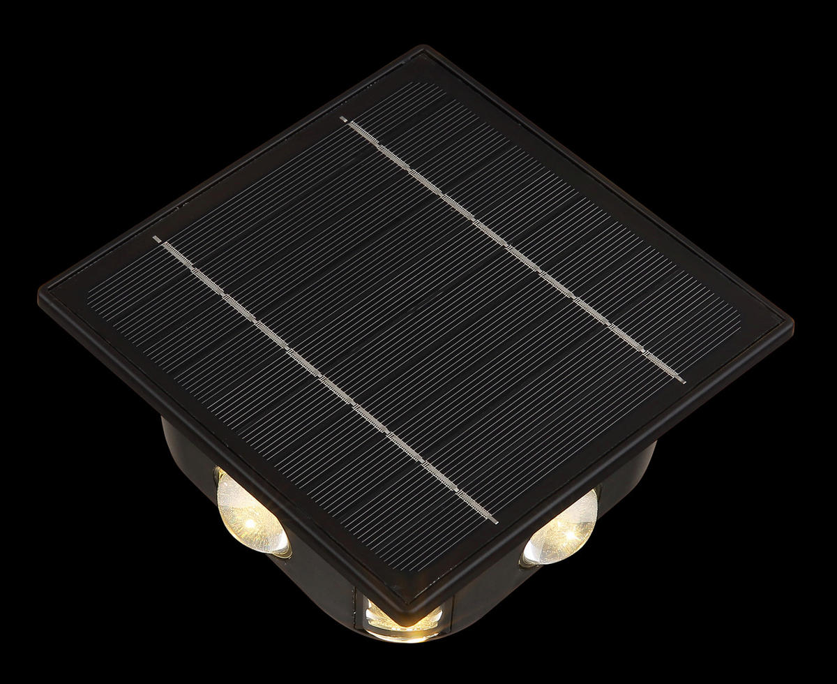 SOLARLEUCHTE 13,1/7/13,1 cm   - Klar/Schwarz, Design, Kunststoff (13,1/7/13,1cm) - Globo